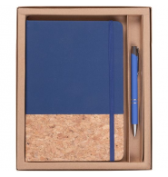 Conjunto libreta azul